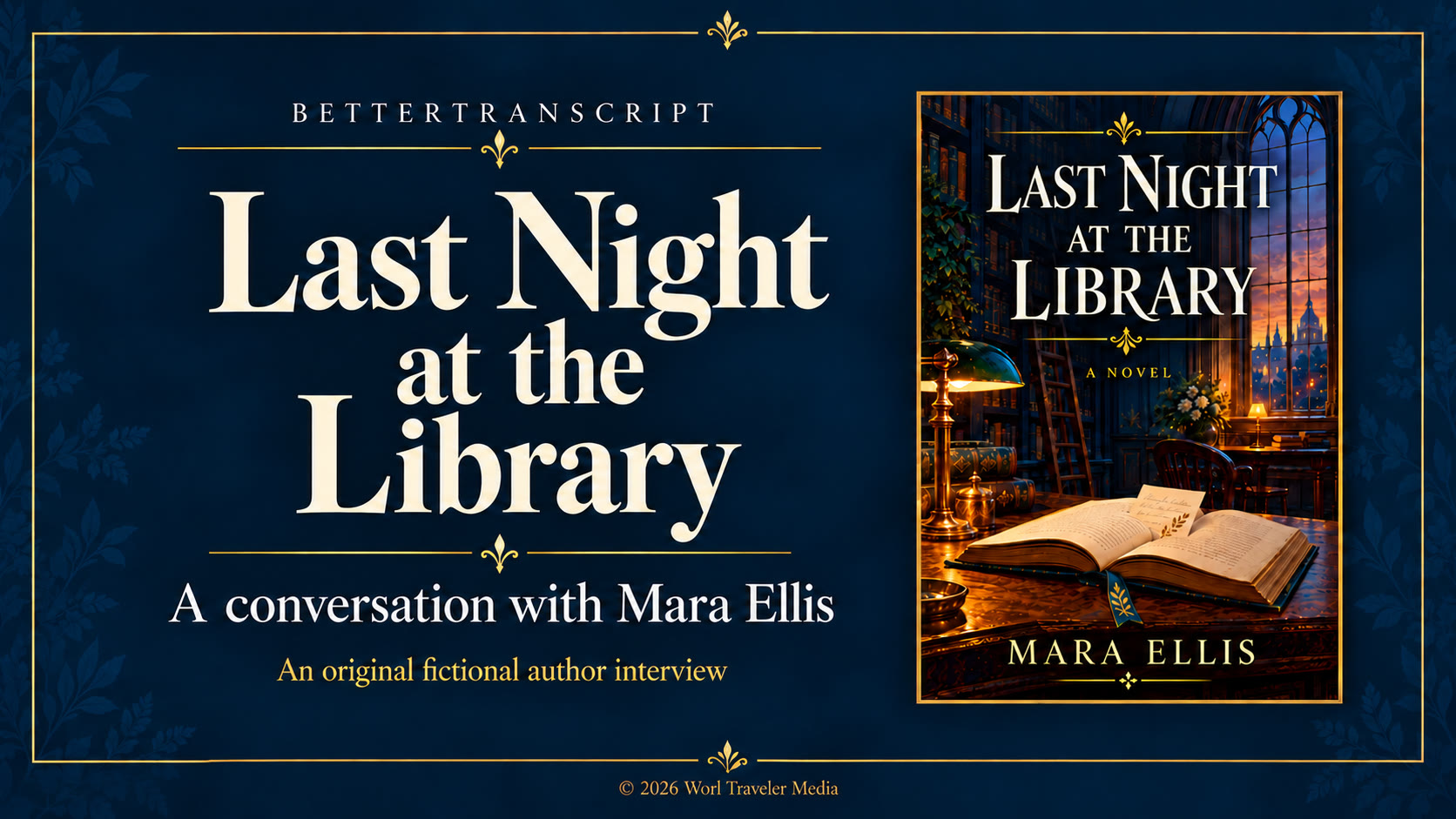 Last Night at the Library, our fictional author interview with Mara Ellis